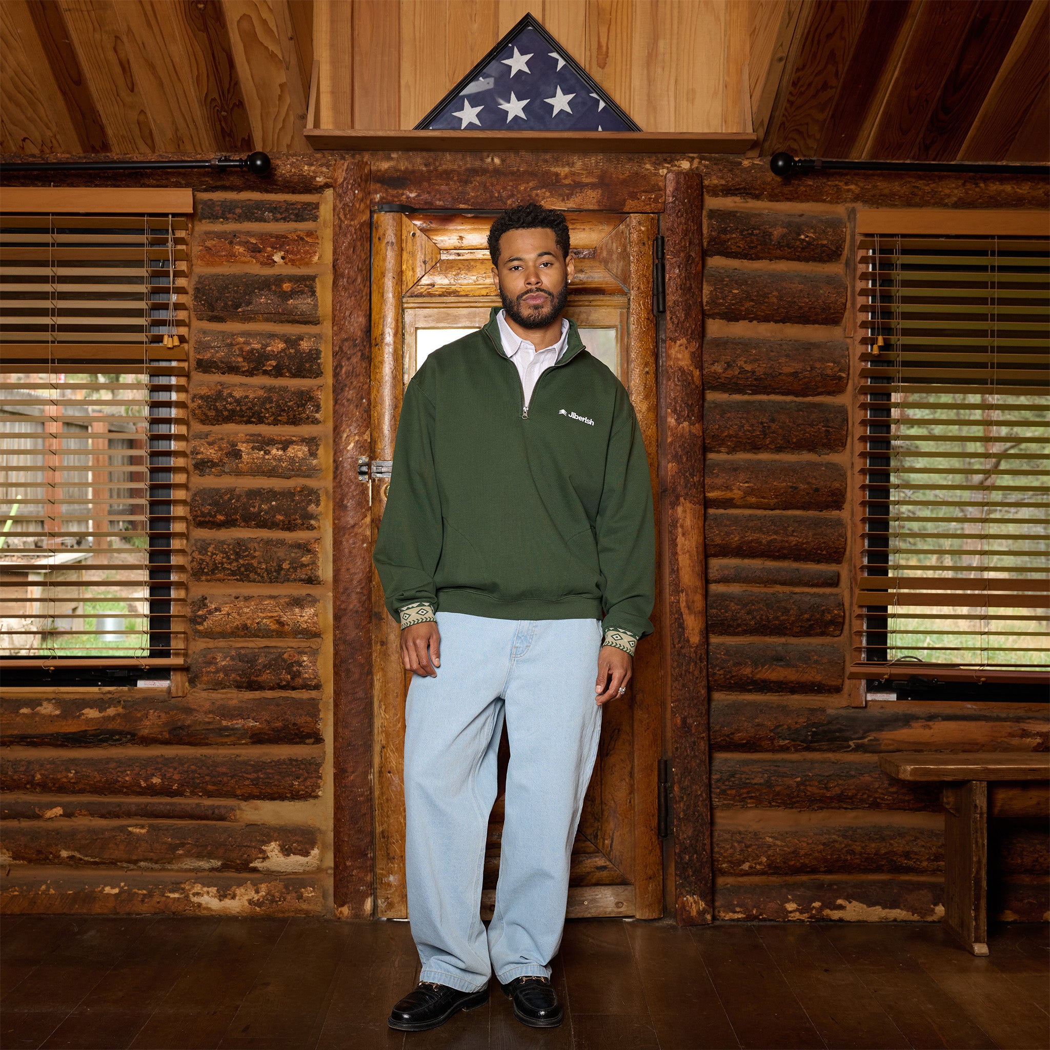Crunchy Quarter Zip Evergreen | Jiberish