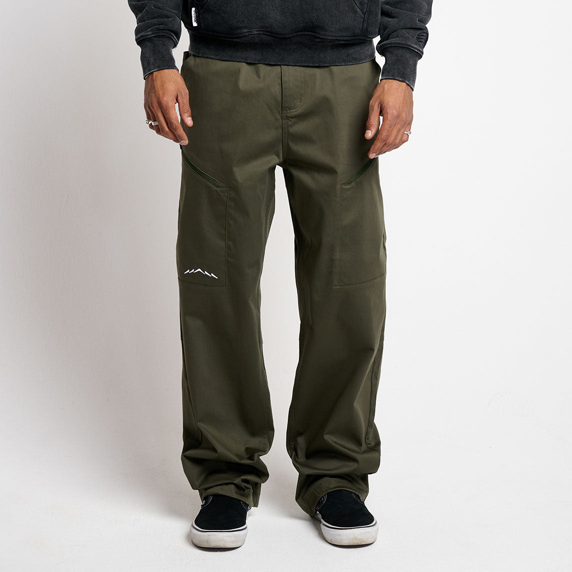 Relaxed Fit Tech Pants Military Green | Jiberish