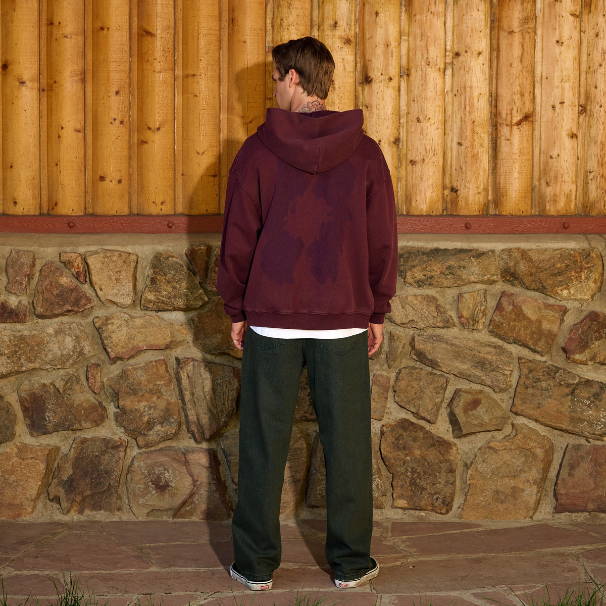 Heritage Zip Hoodie Washed Berry