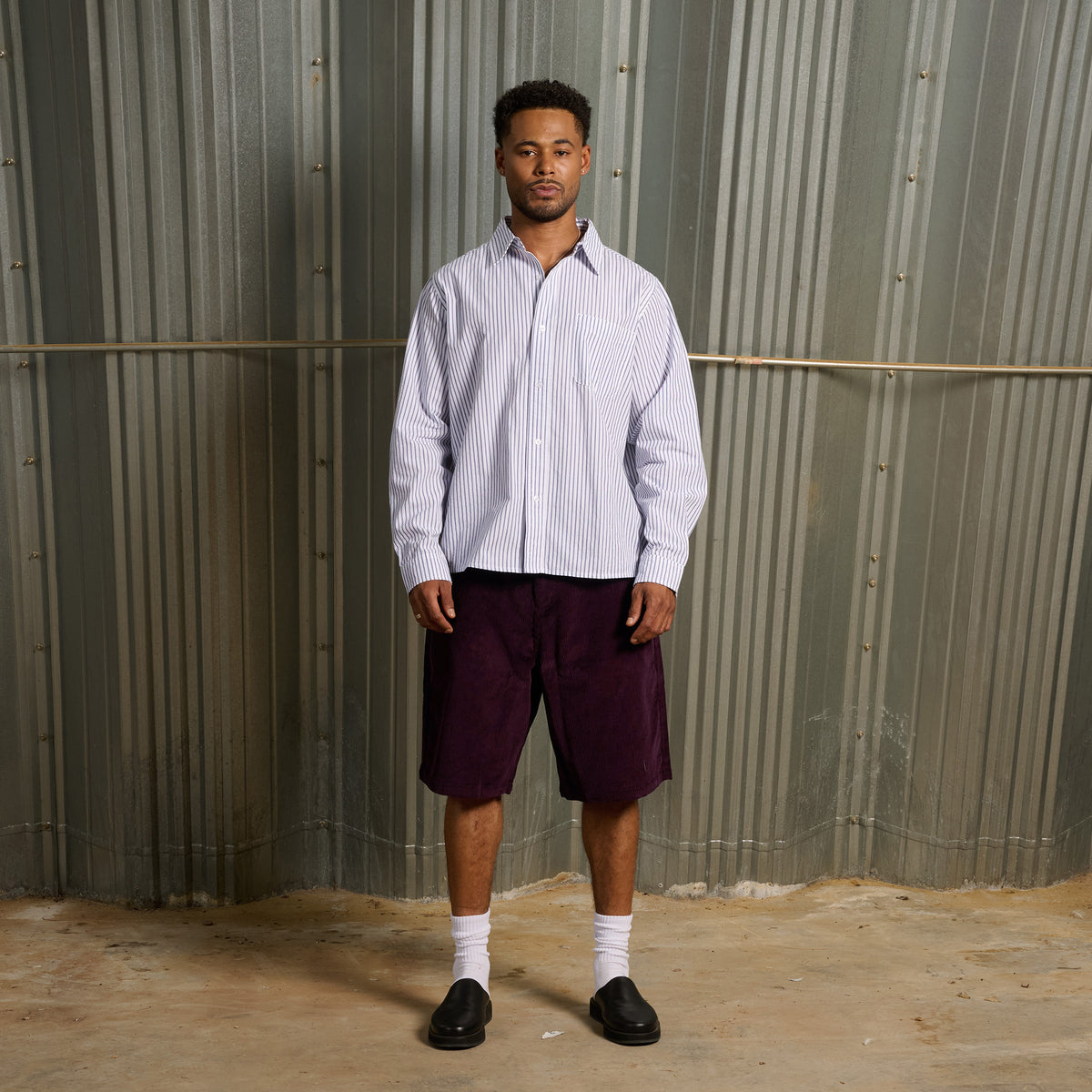 Big Corduroy Shorts Eggplant