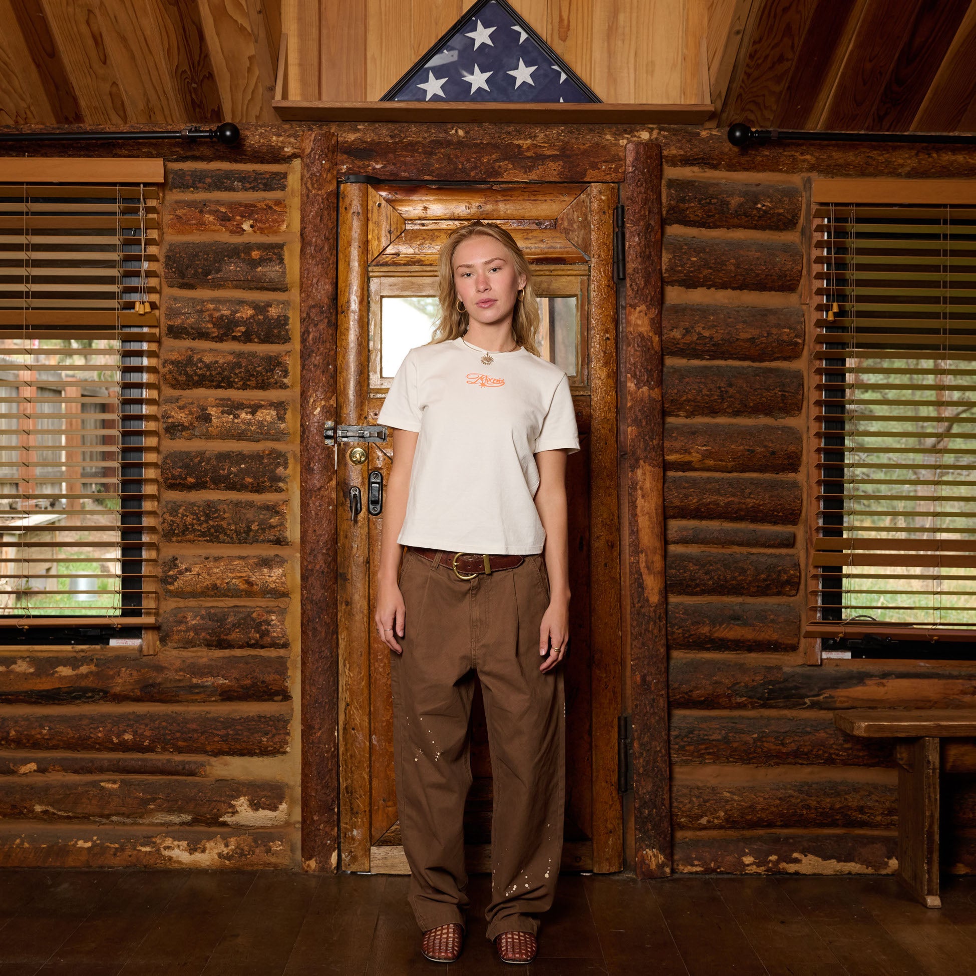 Baggy Fit Pleated Carpenter Pants Brown