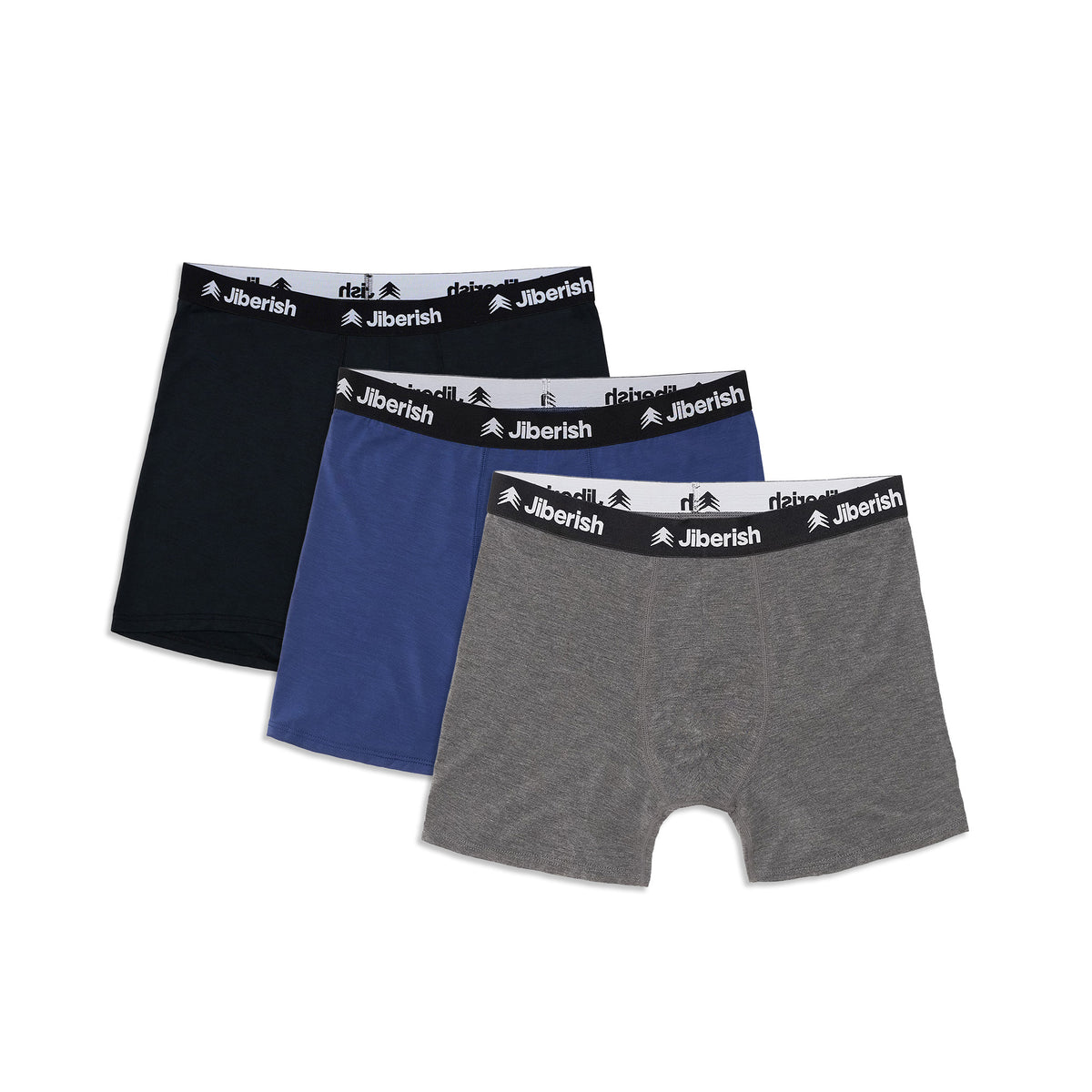 Modal Boxer Briefs (3-Pack Black, Grey, Blue)