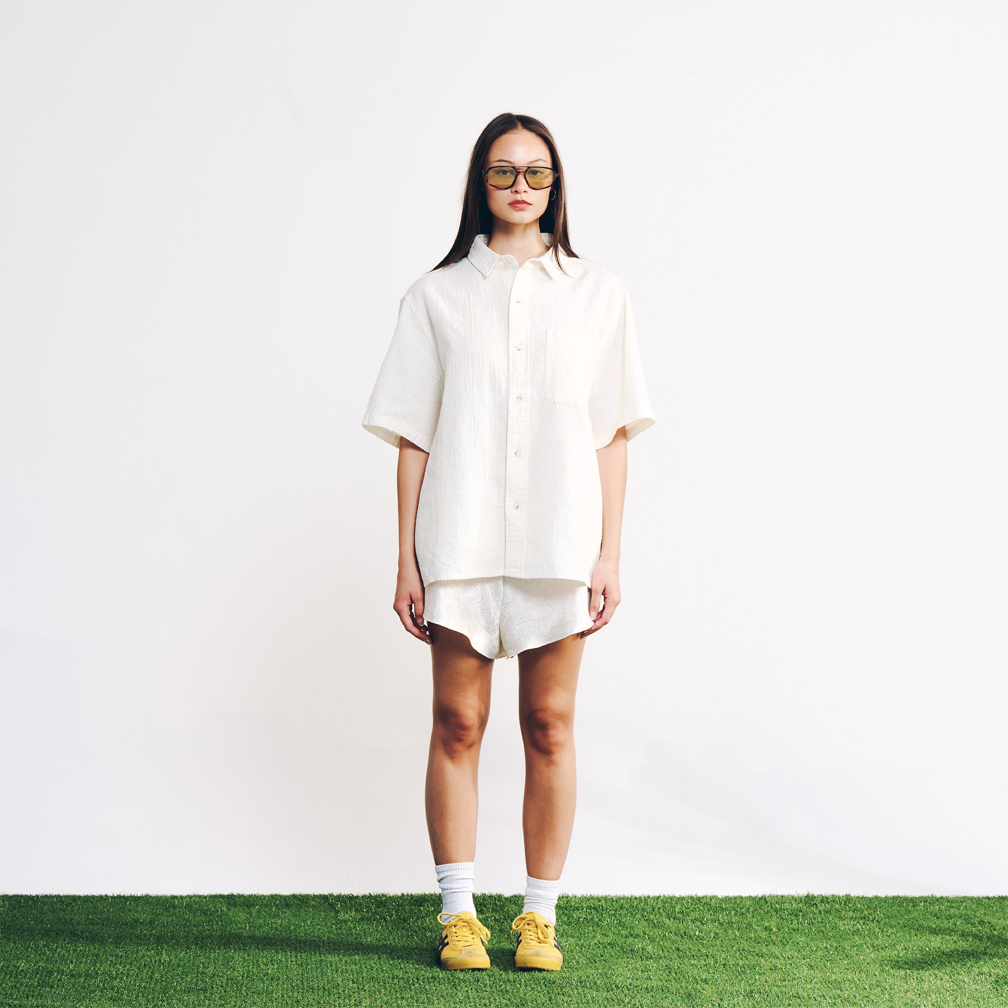 Linen Seersucker Button Up Natural