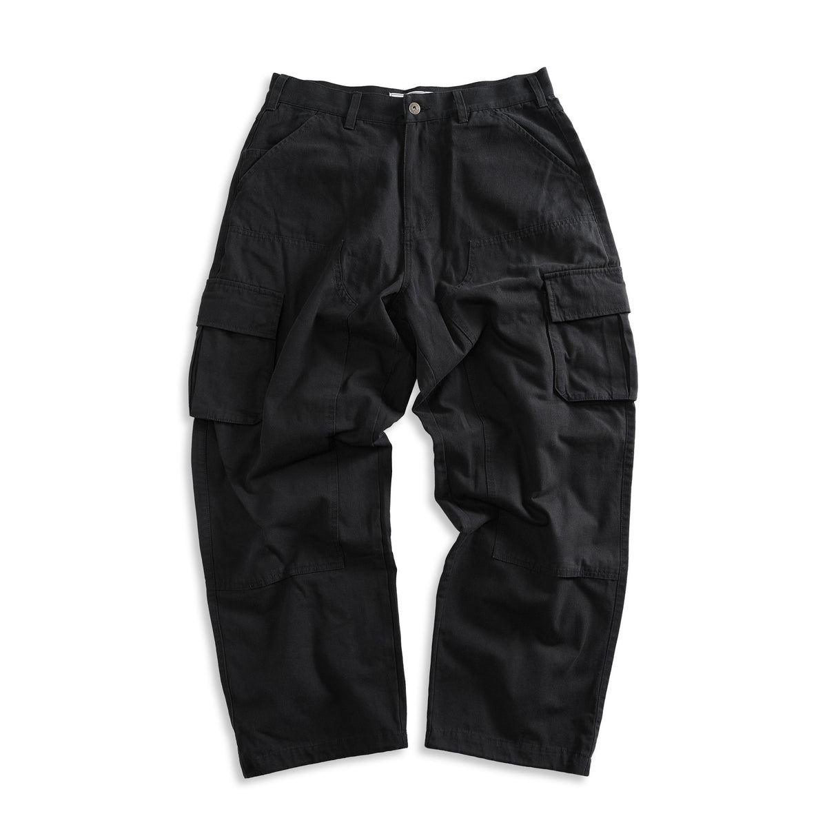 Baggy Fit Double Knee Cargos Black
