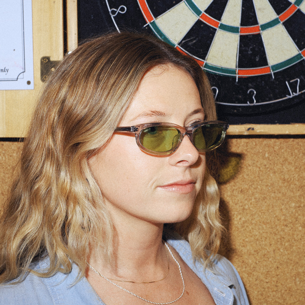 Offshore Half Moon Sunglasses Clear/Green