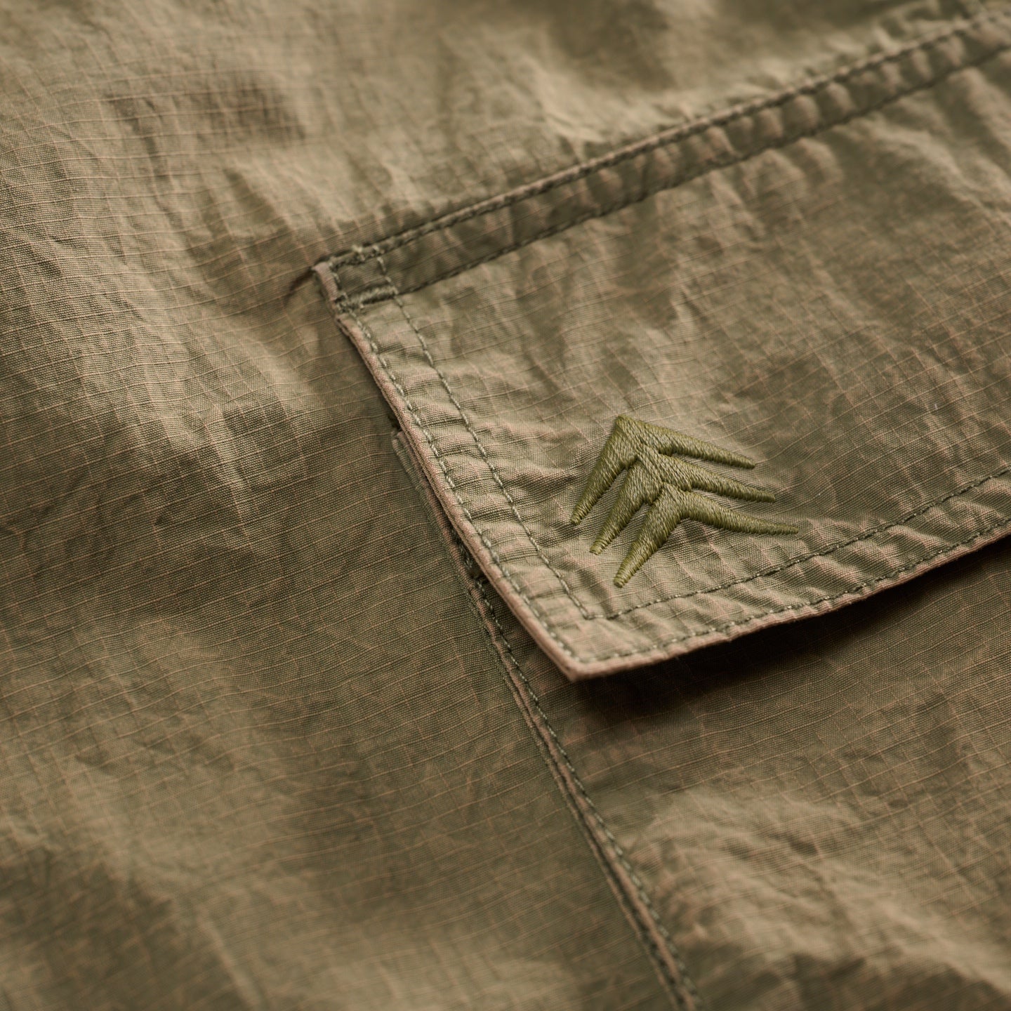 Baggy Fit Washed Ripstop Convertible Cargo Olive