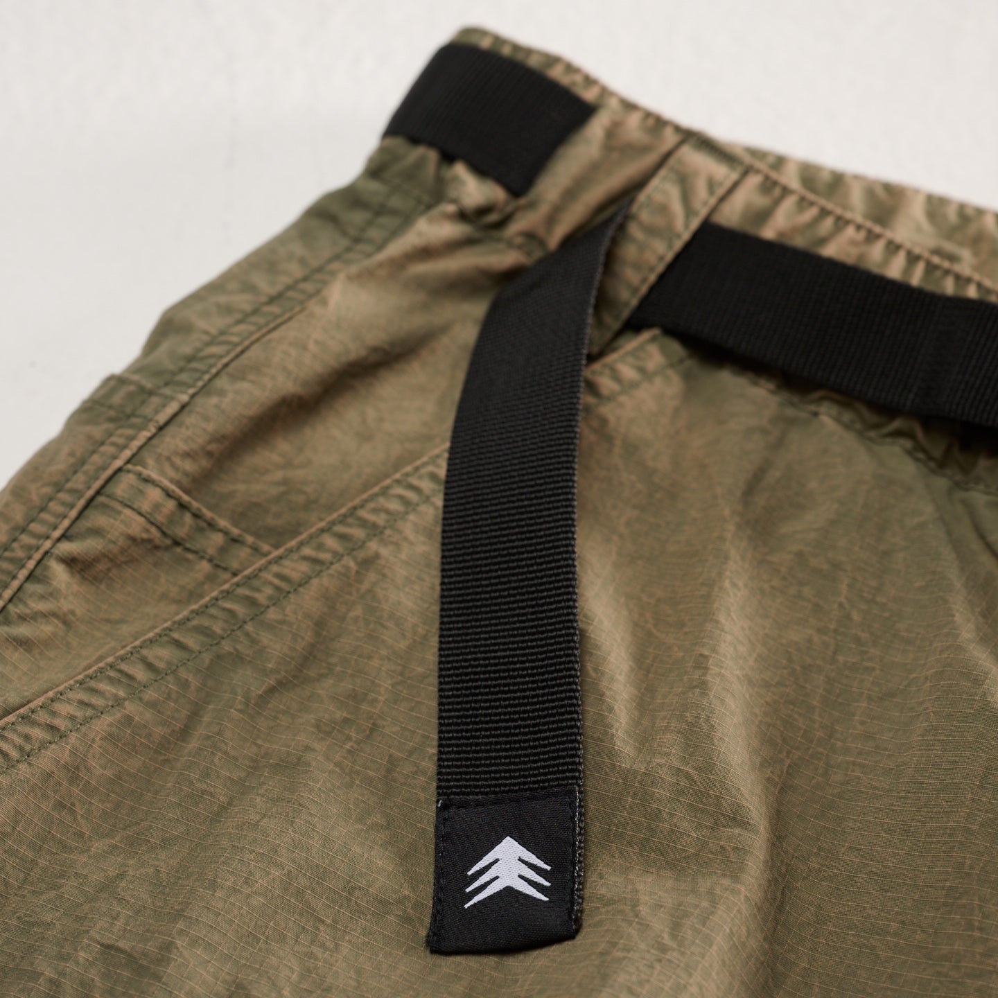 Baggy Fit Washed Ripstop Convertible Cargo Olive