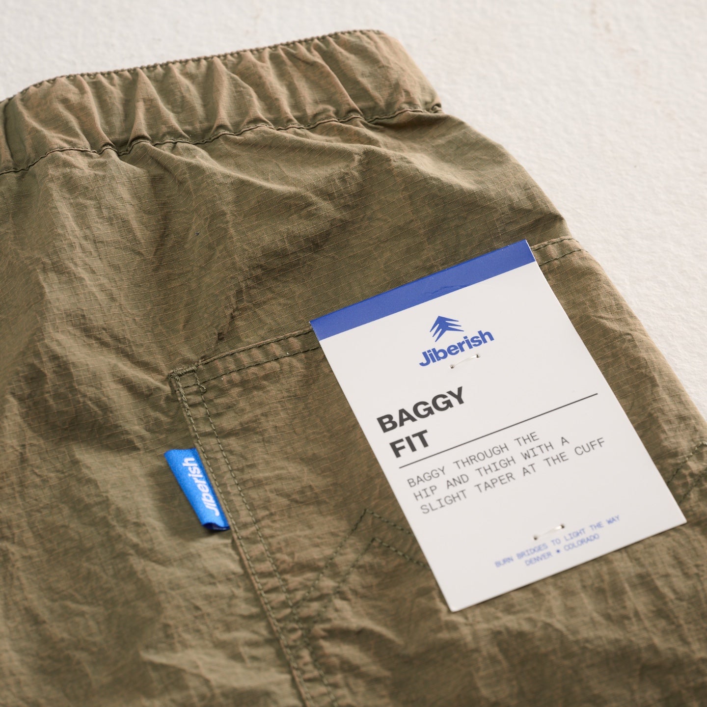 Baggy Fit Washed Ripstop Convertible Cargo Olive