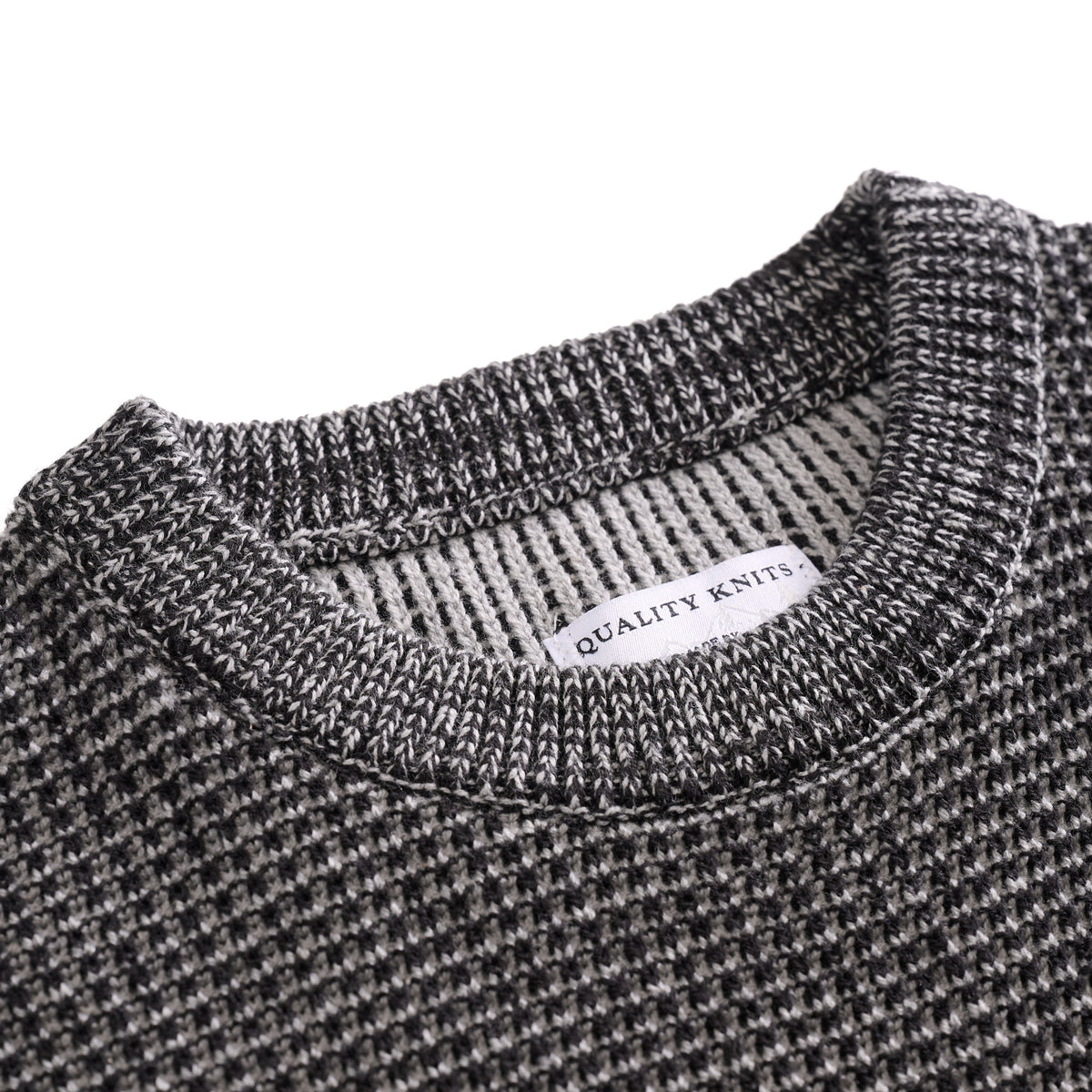 Two Toned Knit Crewneck Black/Grey