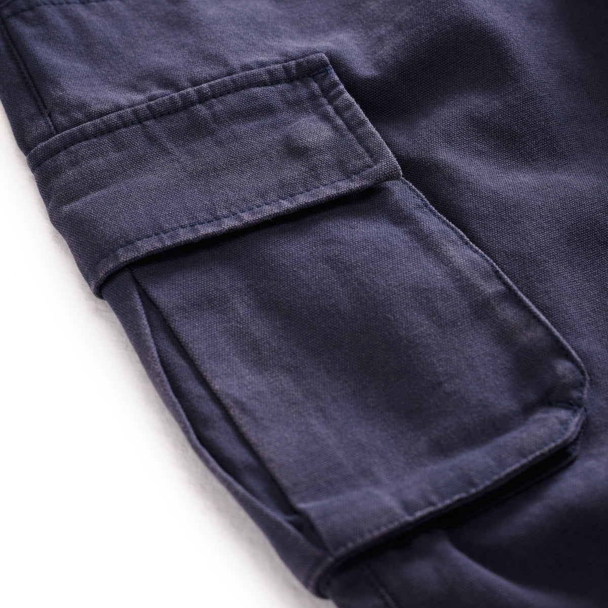 Baggy Fit Double Knee Cargos Washed Navy