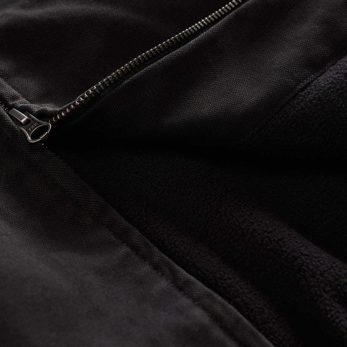 Fleece Lined Hooded Work Jacket Black