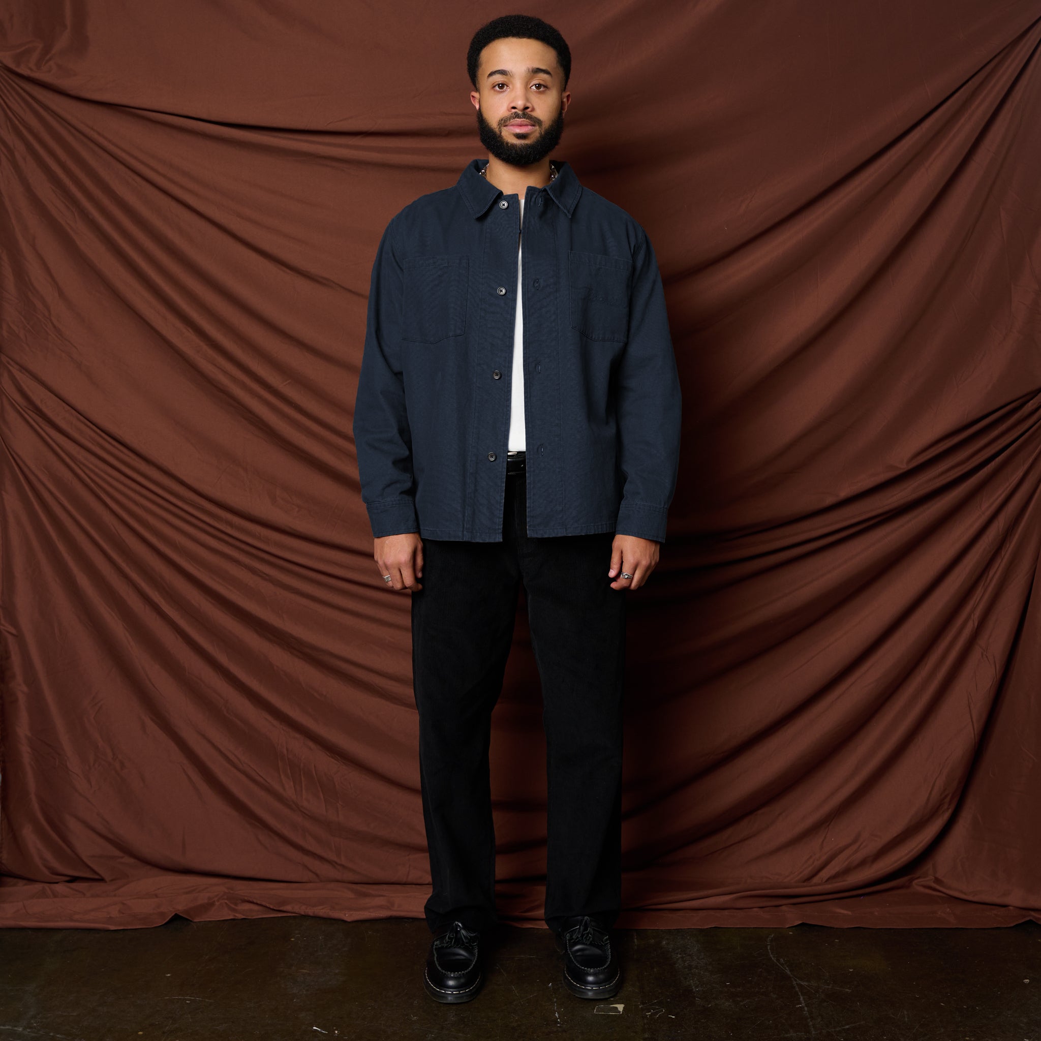 Washed Canvas Overshirt Navy