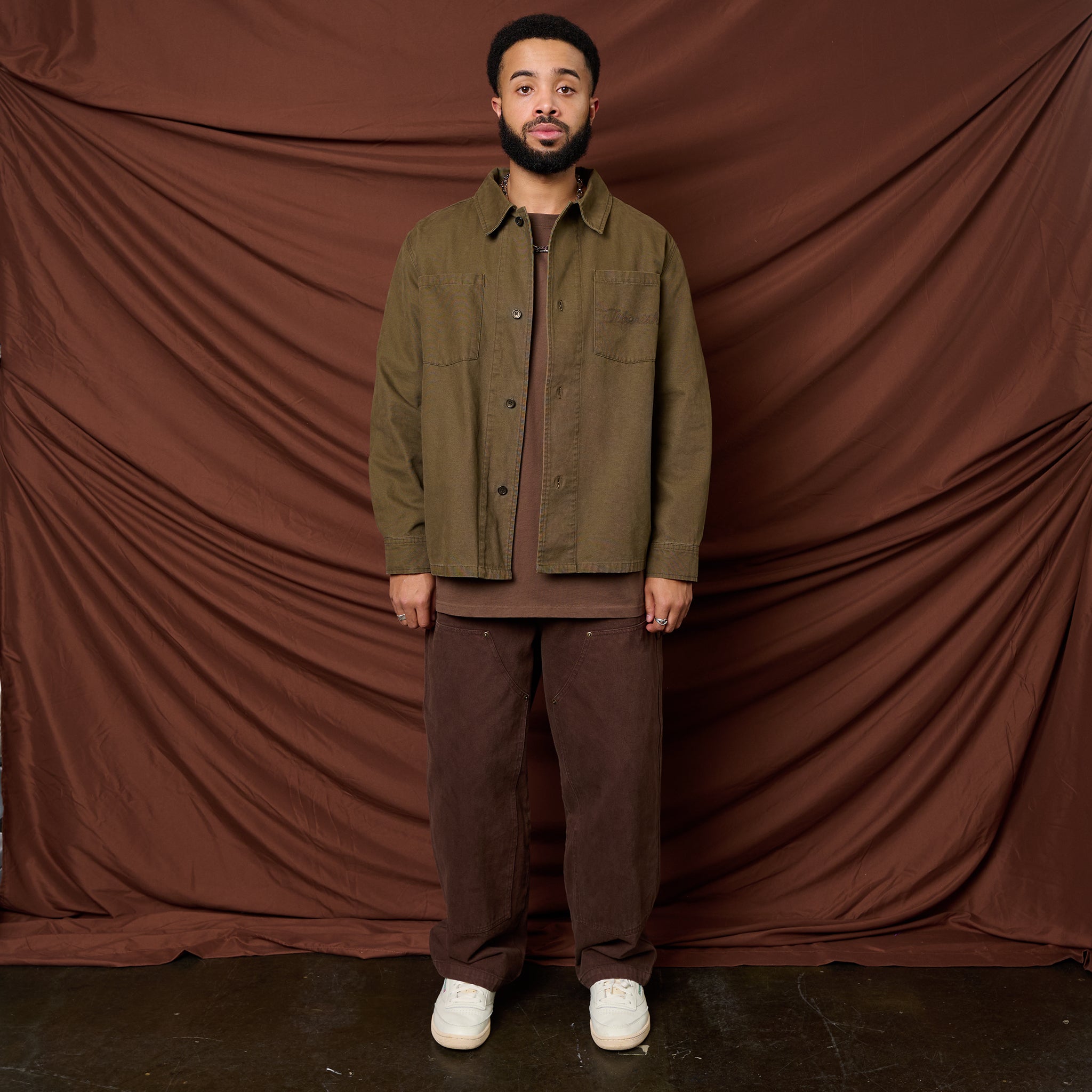 Washed Canvas Overshirt Walnut