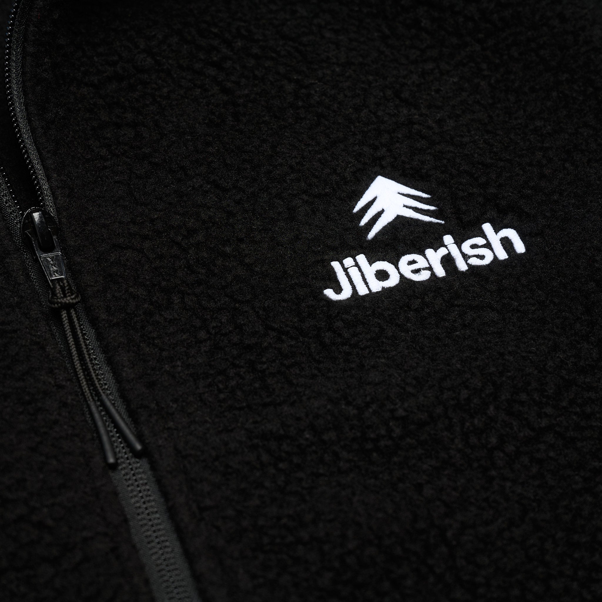 Full Zip Sherpa Fleece Triple Black