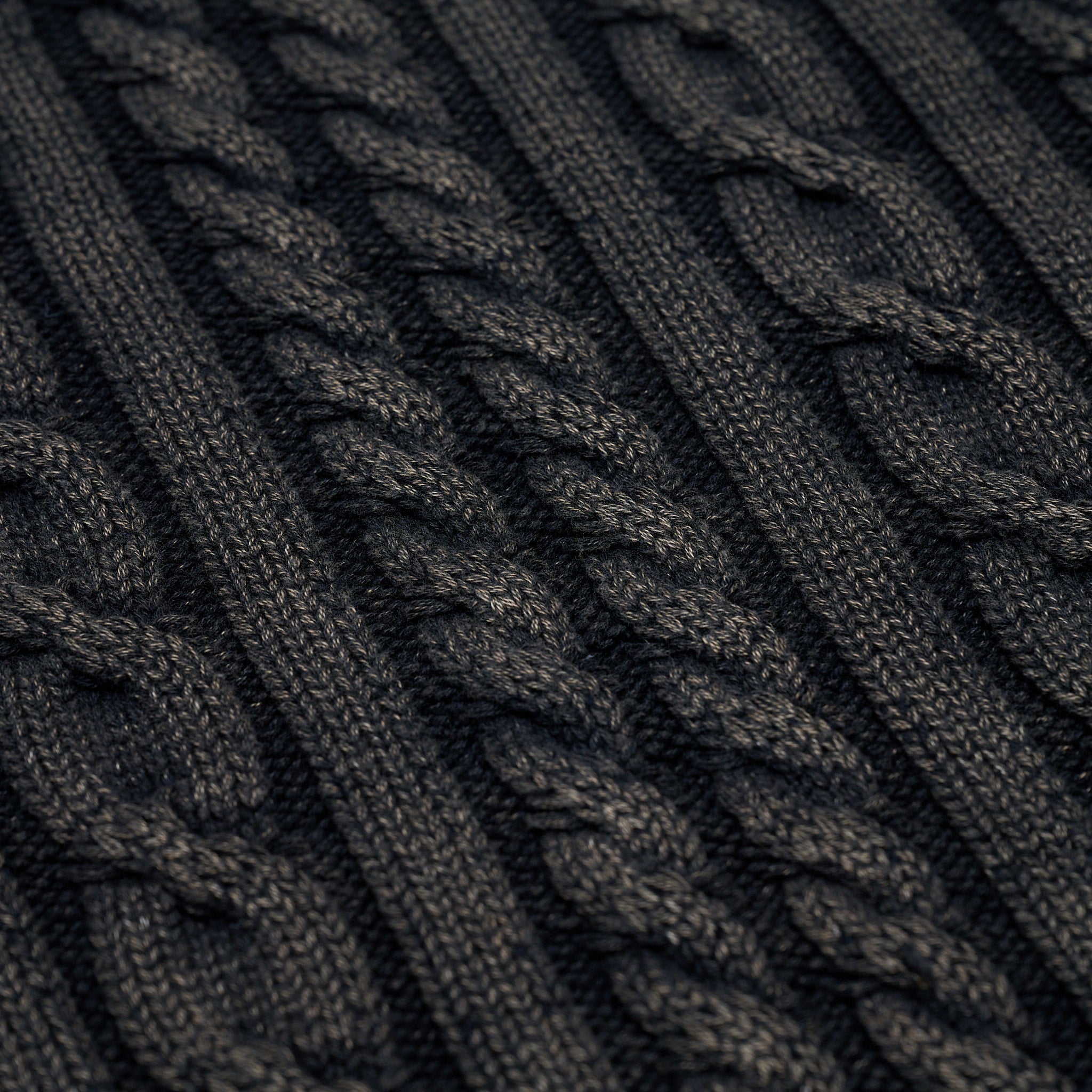Acid Washed Cable Knit Sweater Charcoal