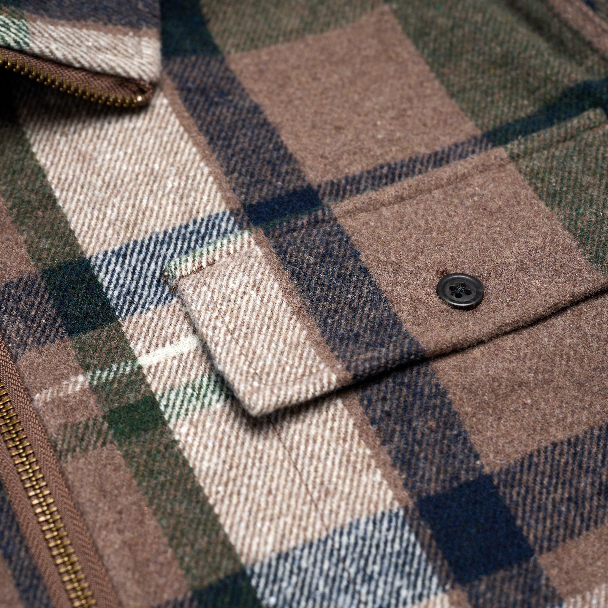 Full Zip Wool Overshirt Driftwood