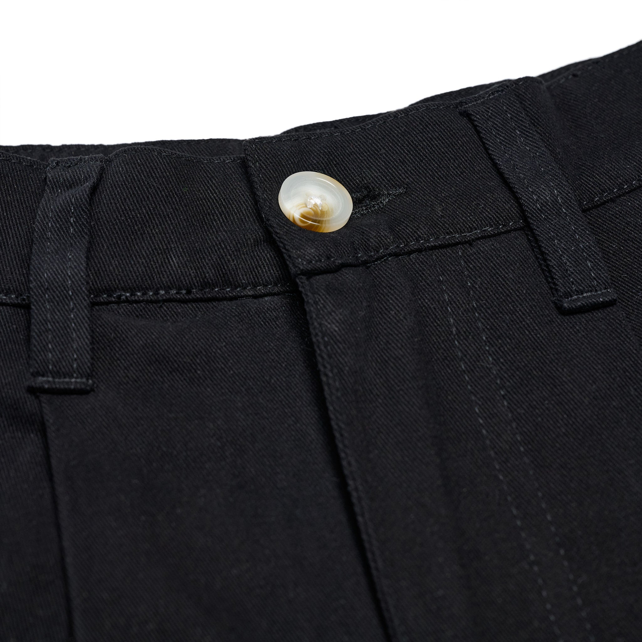 Baggy Fit Double-Pleated Chino Black