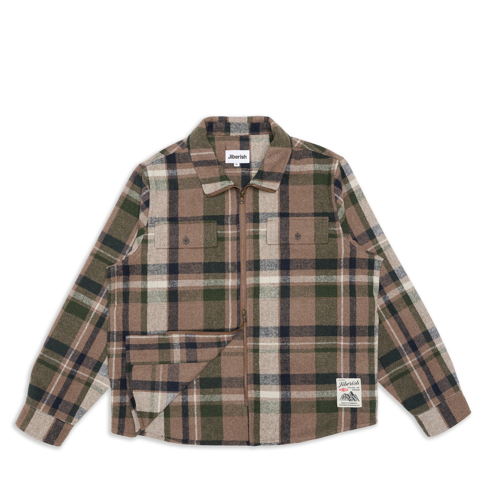 Full Zip Wool Overshirt Driftwood