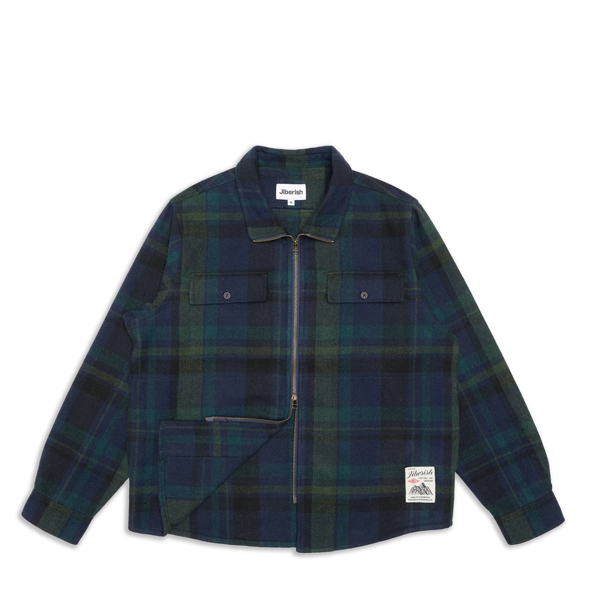 Full Zip Wool Overshirt Blue Spruce