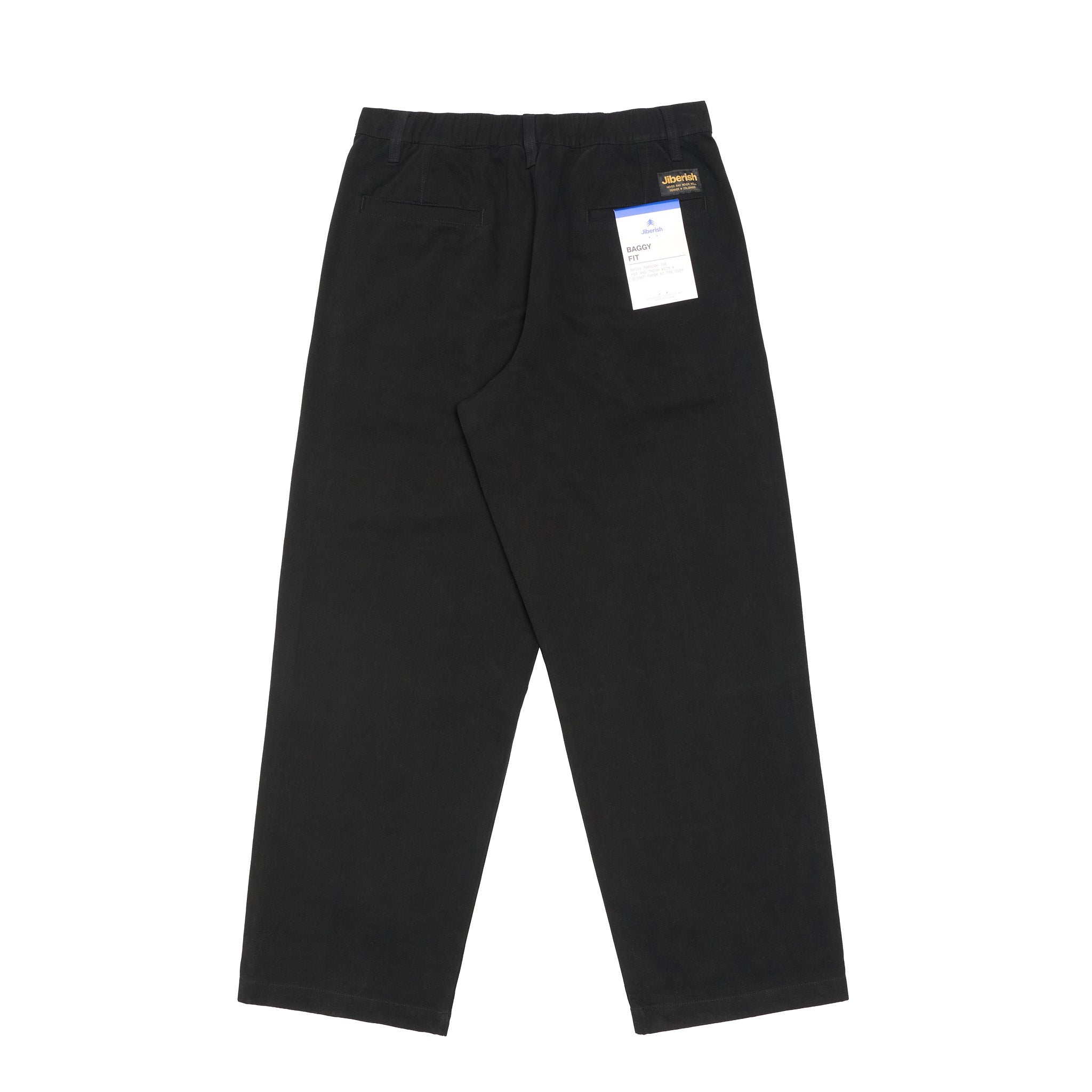 Baggy Fit Double-Pleated Chino Black