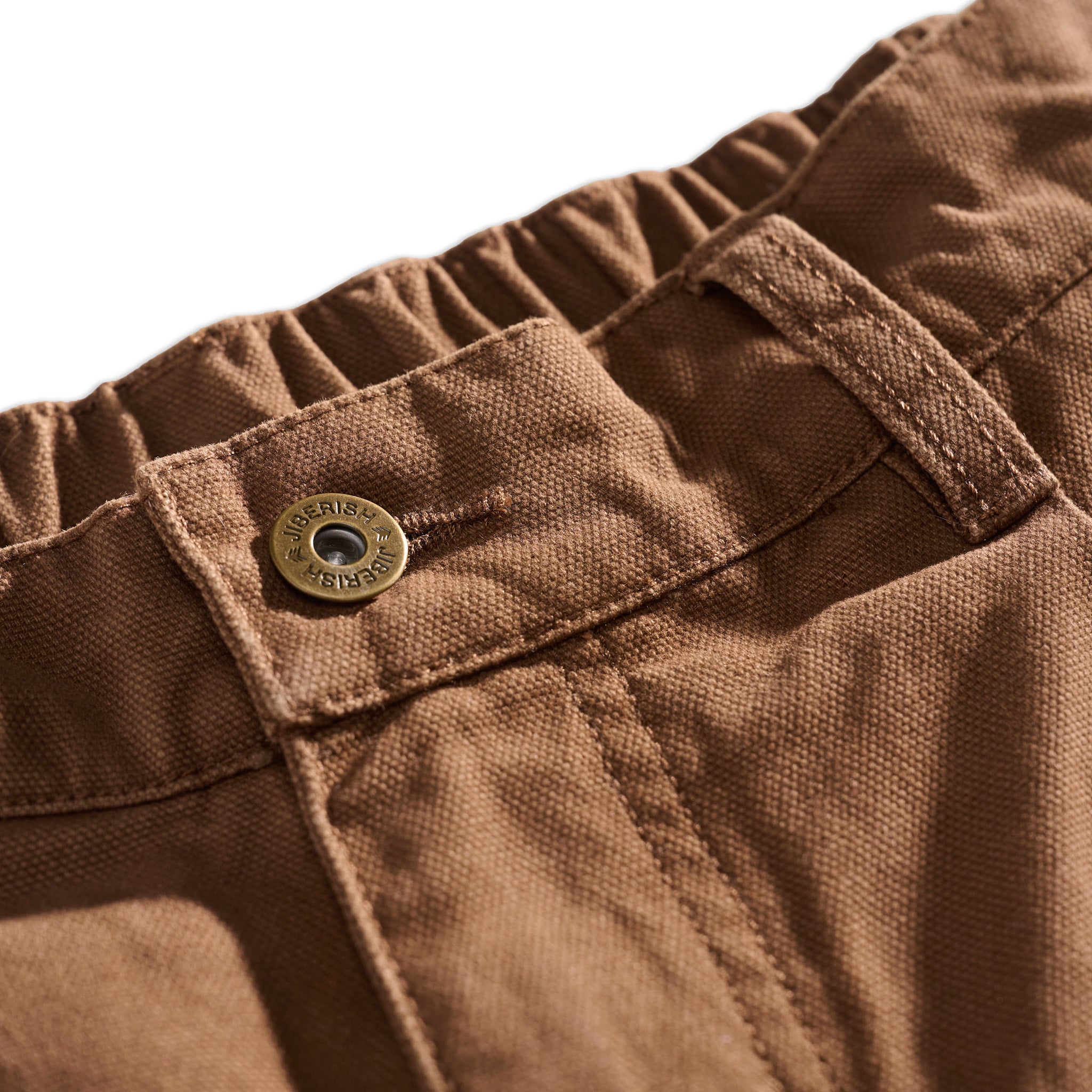 Baggy Fit Pleated Carpenter Pants Brown