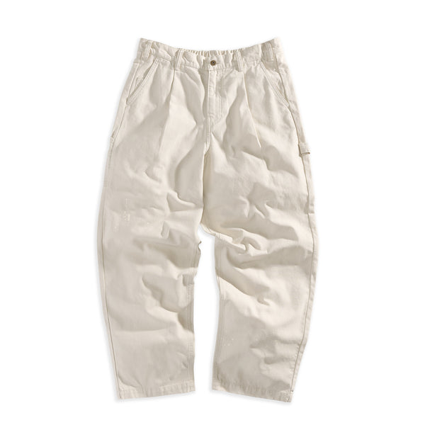 Baggy Fit Pleated Carpenter Pants Natural – Jiberish