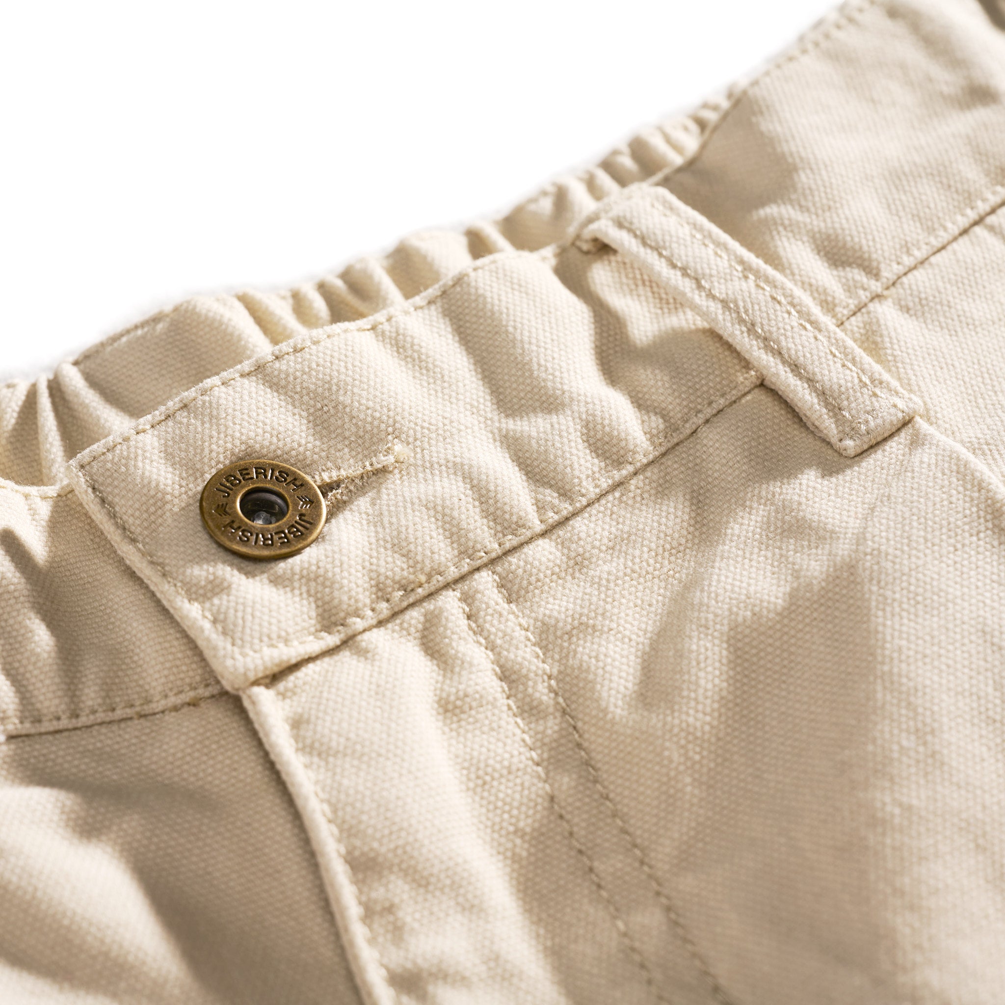 Baggy Fit Pleated Carpenter Pants Natural