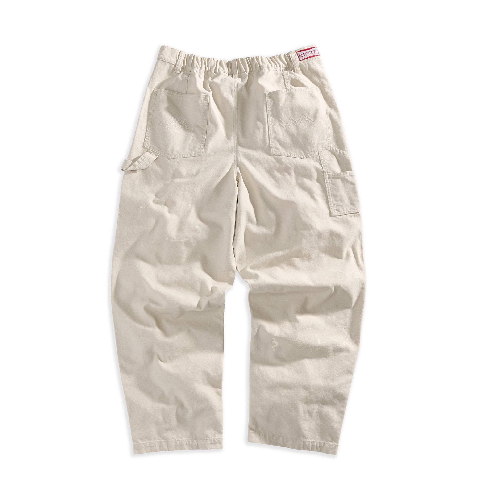 Baggy Fit Pleated Carpenter Pants Natural