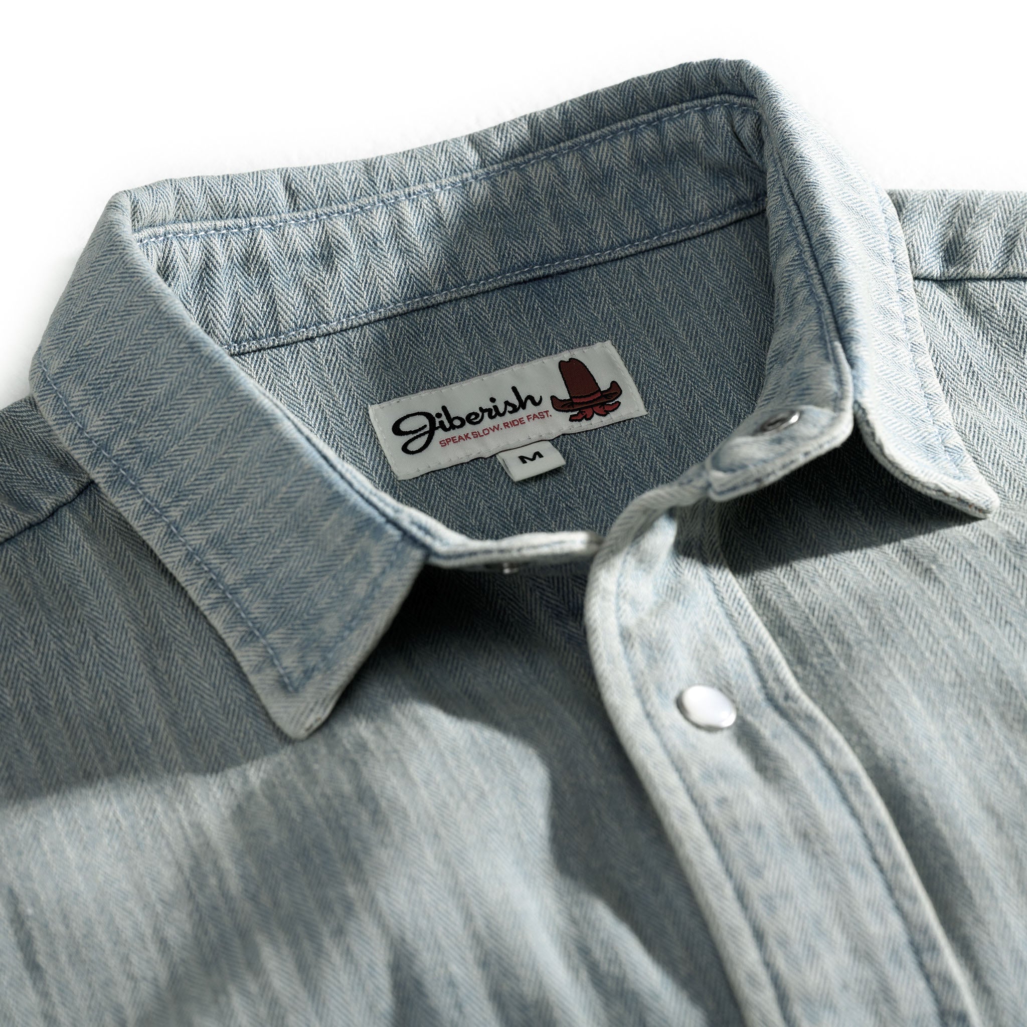 Denim Snap Short Sleeve Light Wash