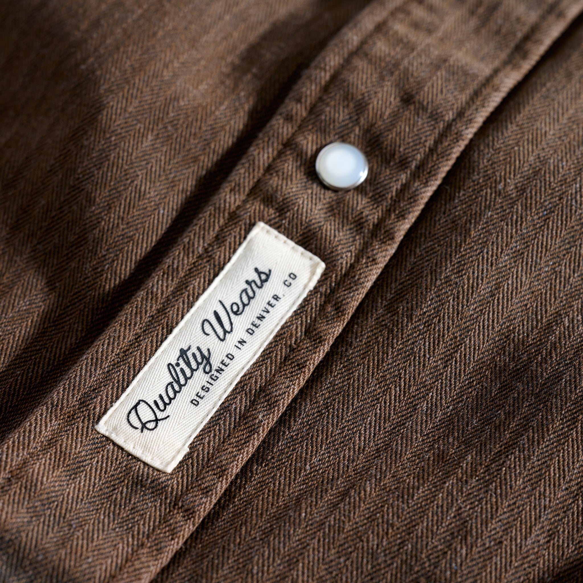Denim Snap Short Sleeve Overdyed Brown – Jiberish