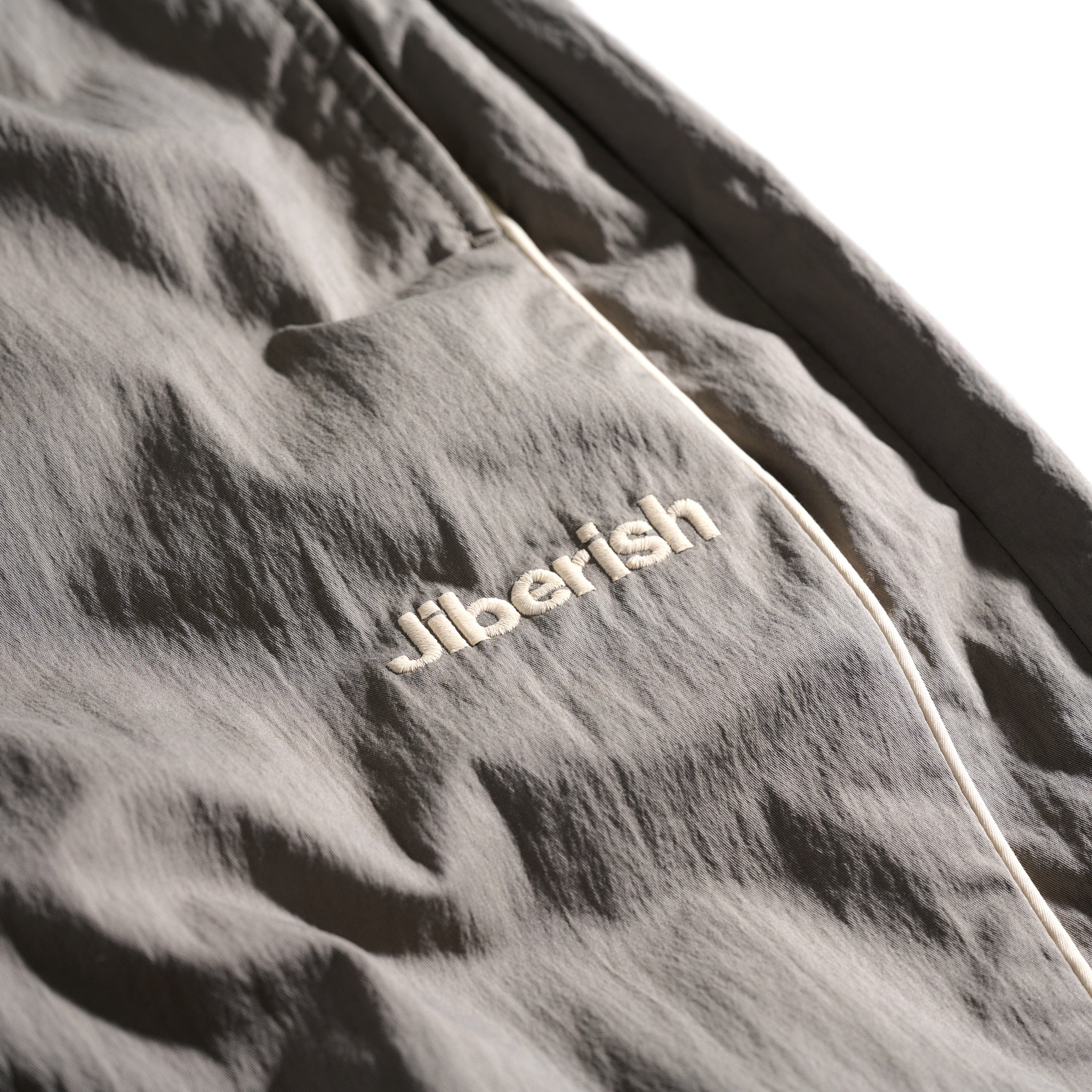 Baggy Zip Track Pant Stone