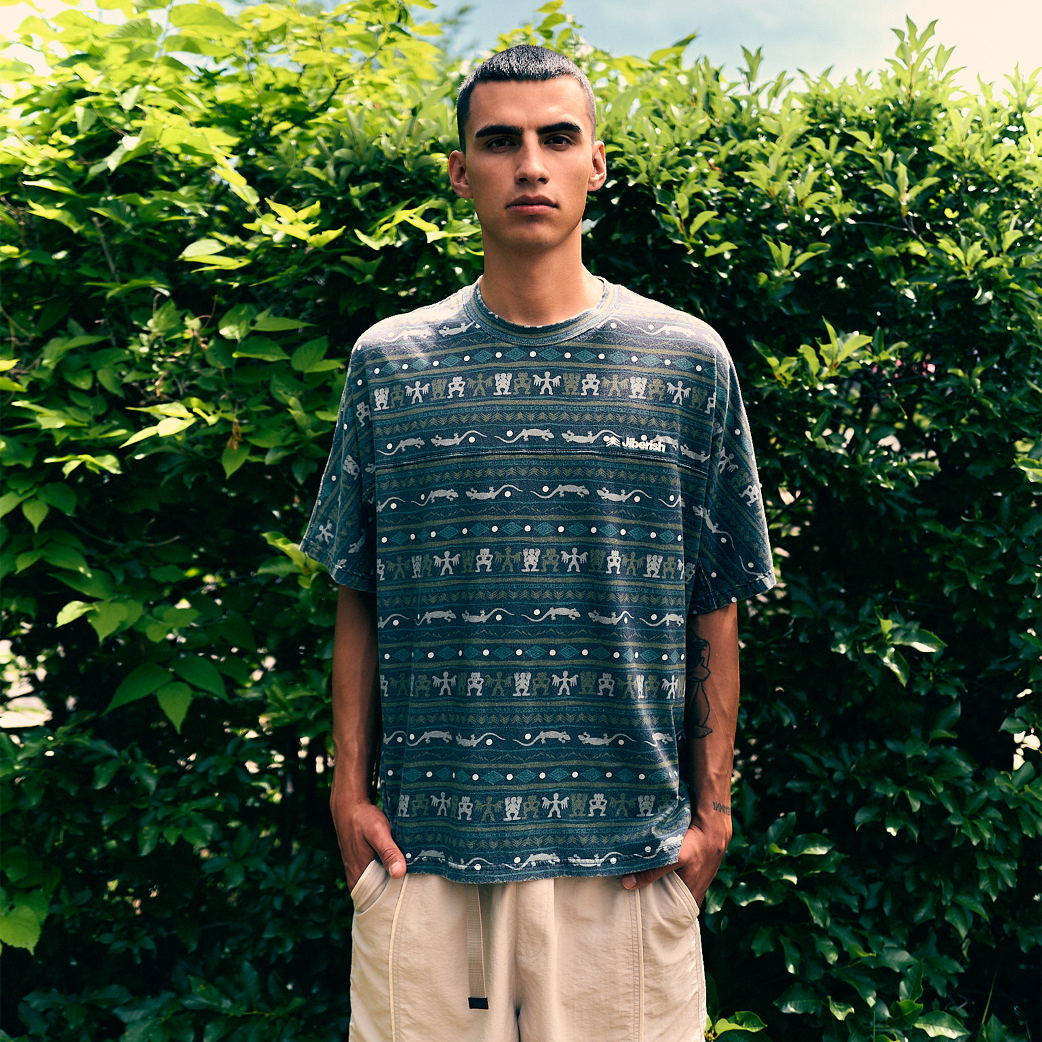 Moonflower Vintage Washed Tee Navy