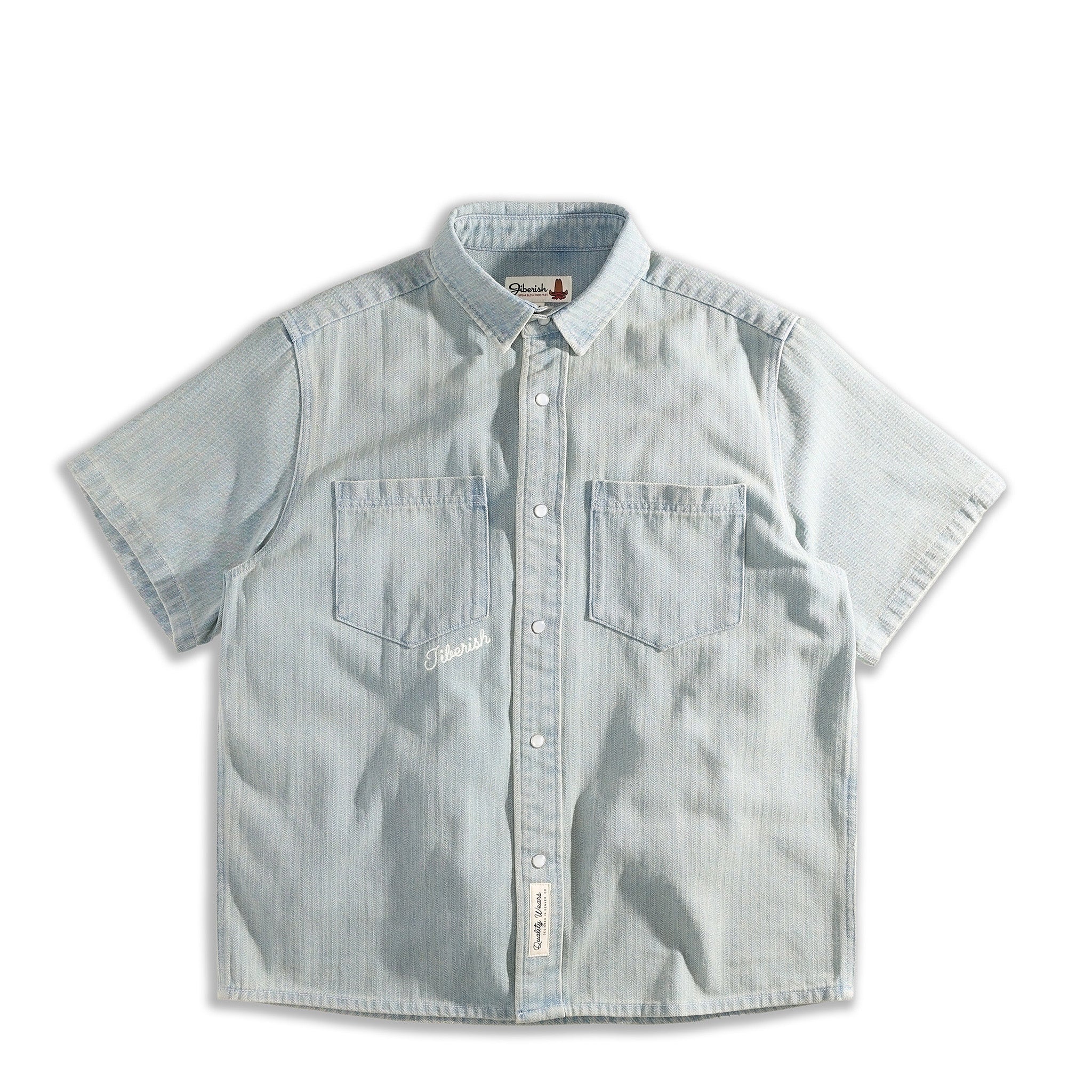 Denim Snap Short Sleeve Light Wash – Jiberish
