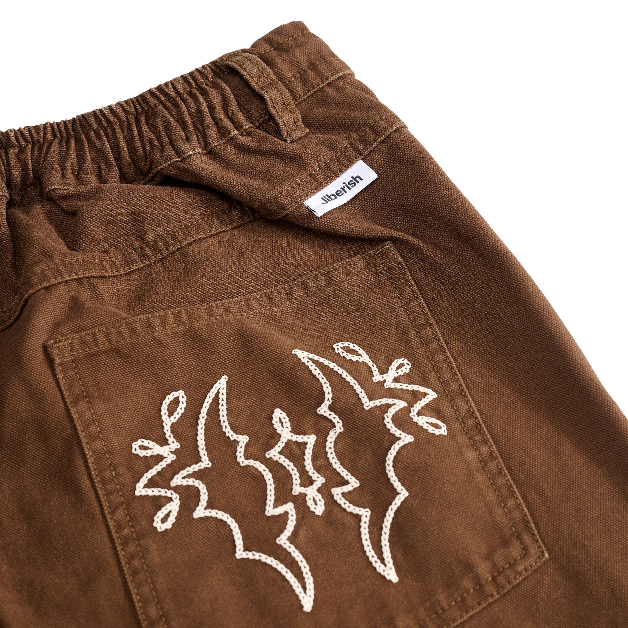 Chain Stitched Fatigue Pants Brown
