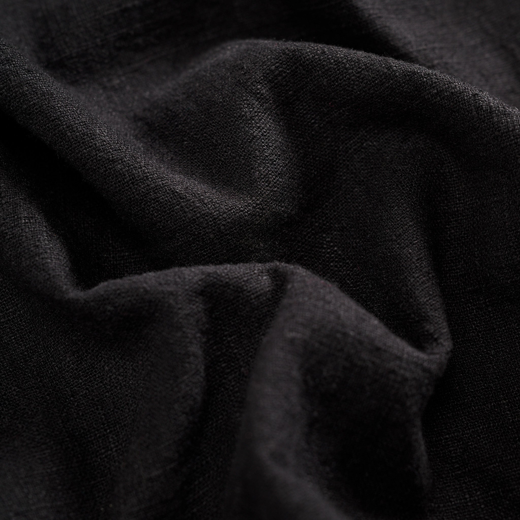 Ramie Camp Collar Shirt Black