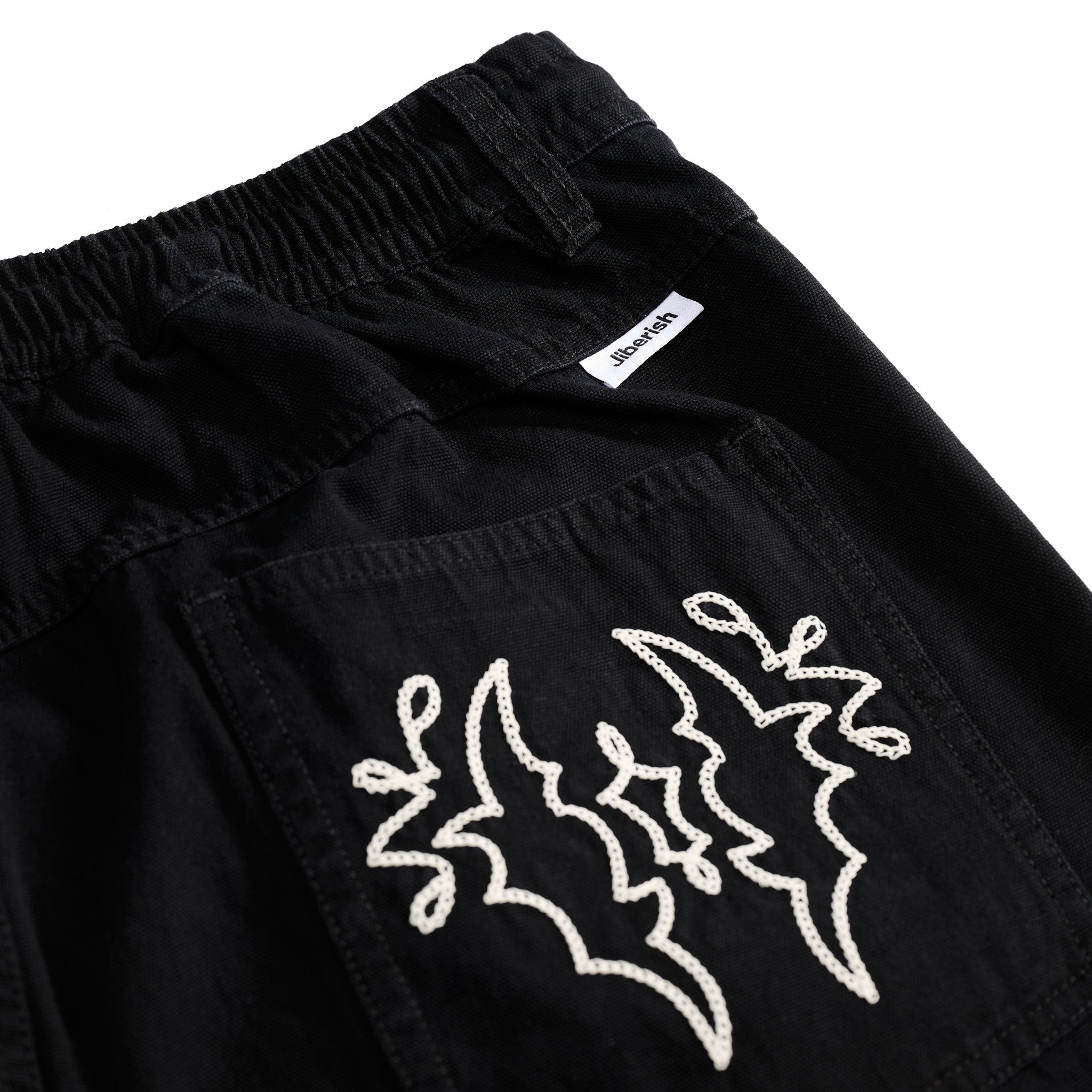 Chain Stitched Fatigue Pants Black