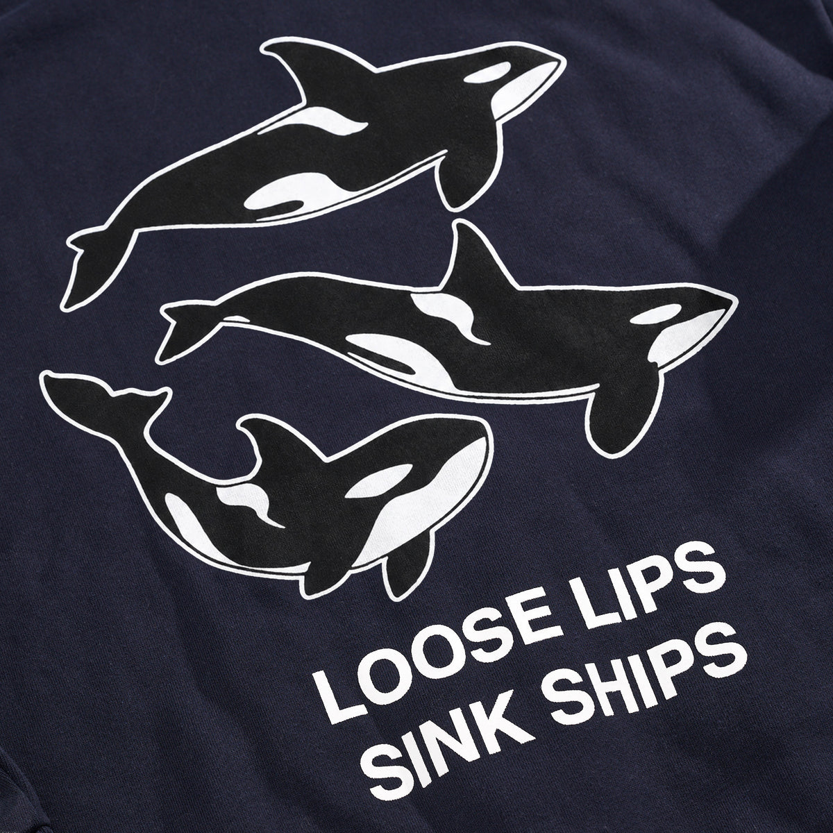 Loose Lips Hoodie Navy