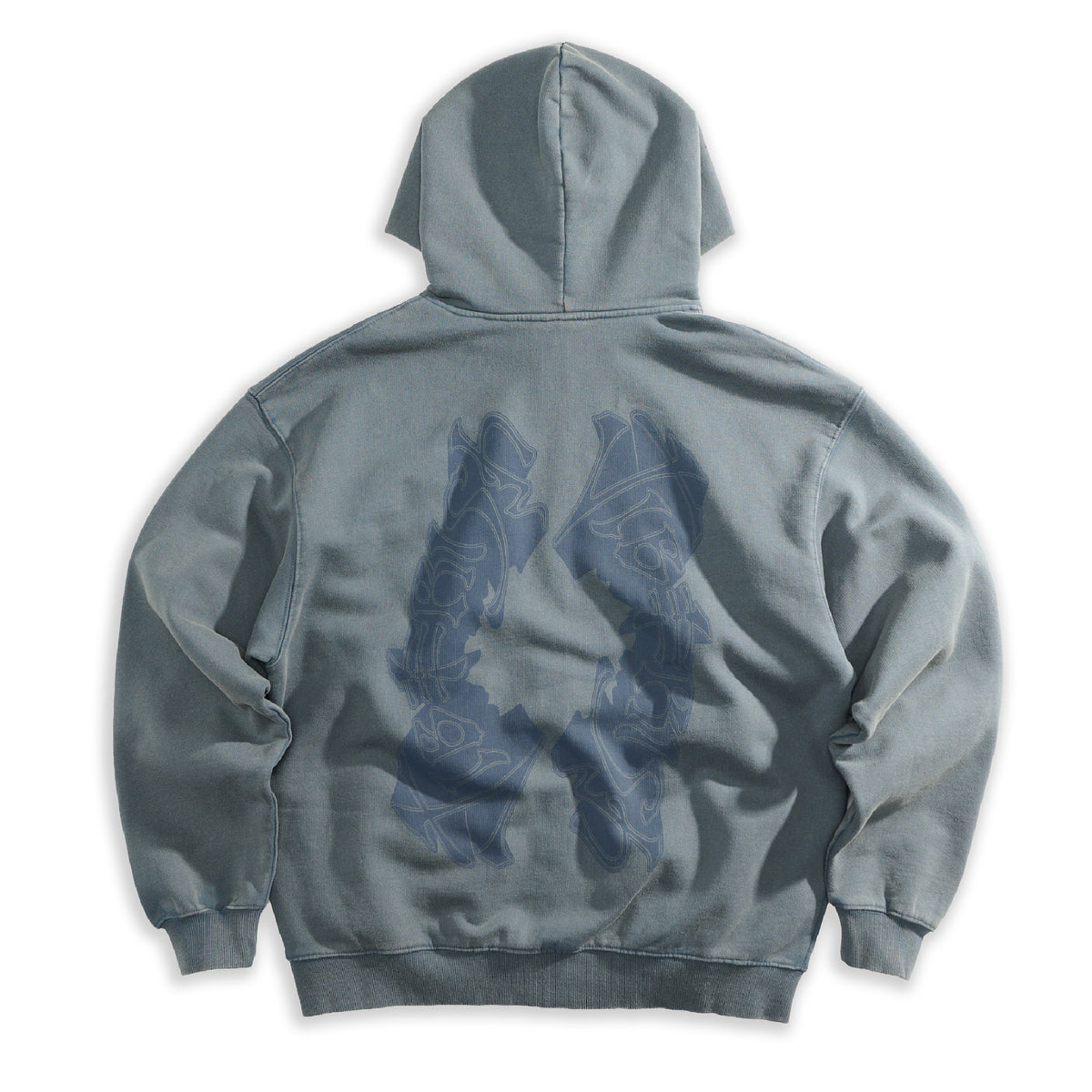 Heritage Zip Hoodie Washed Aegean
