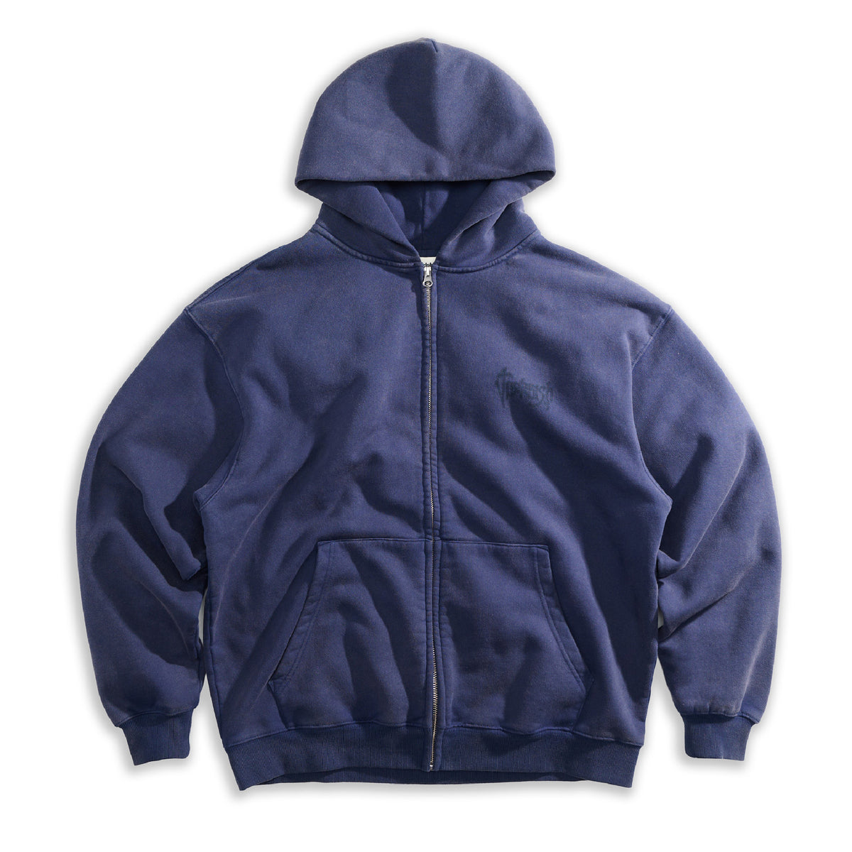 Heritage Zip Hoodie Washed Navy
