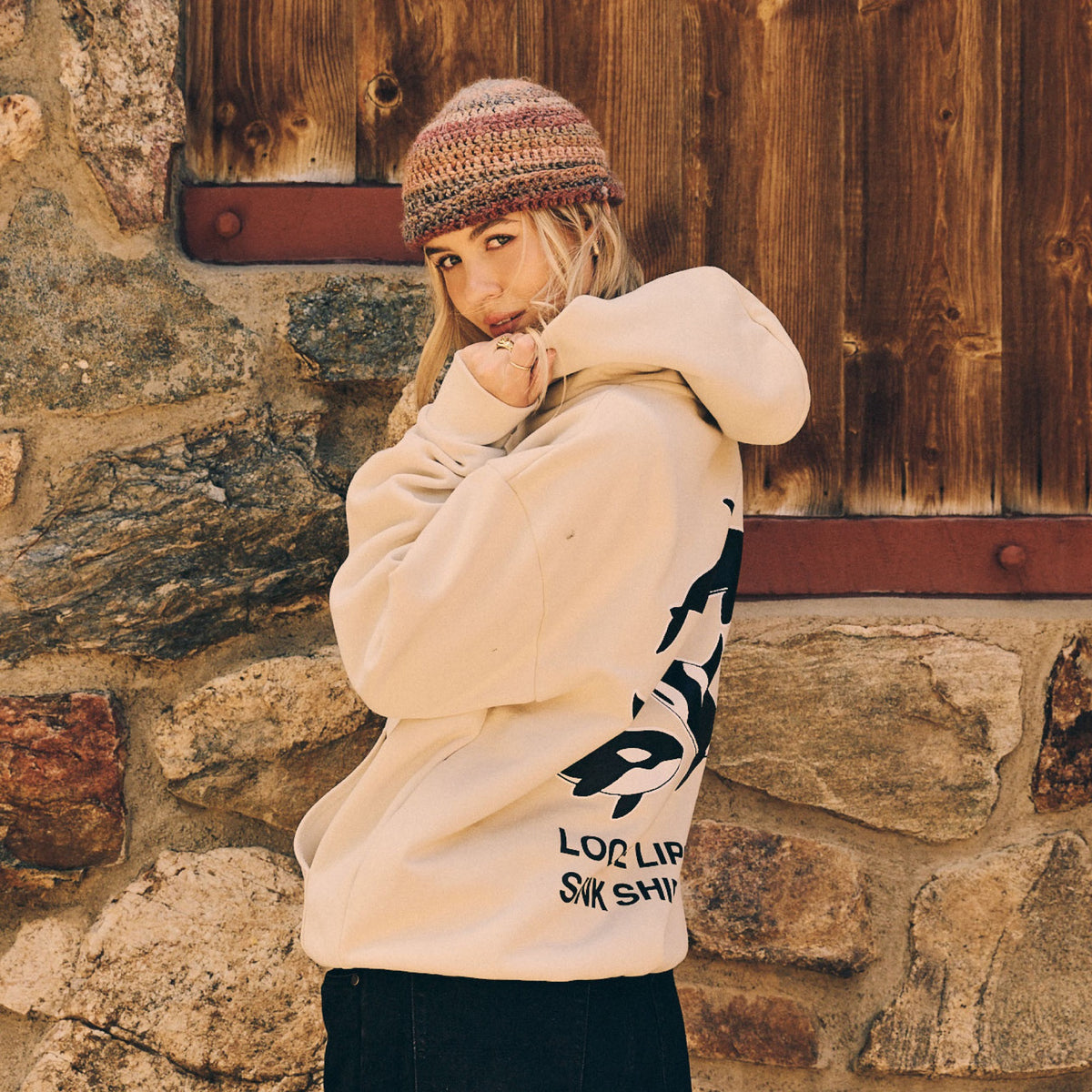 Loose Lips Hoodie Ivory