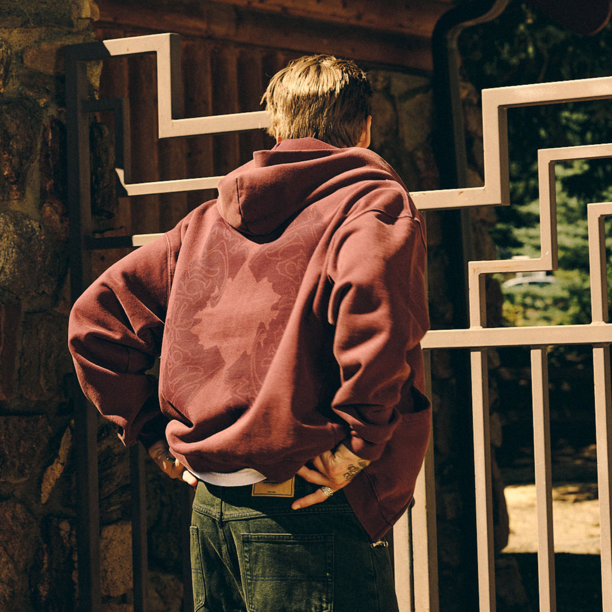 Heritage Zip Hoodie Washed Berry