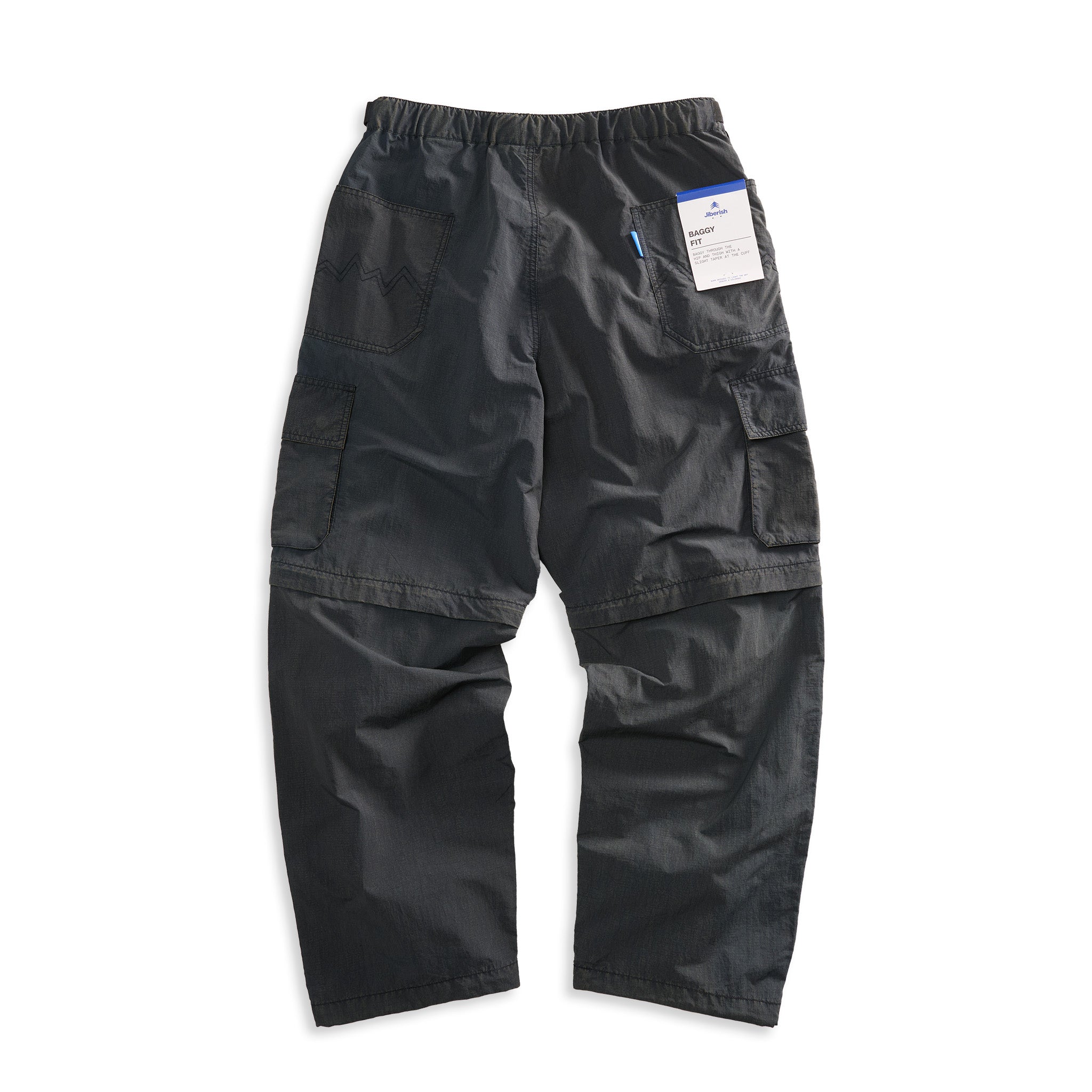 Baggy Fit Washed Ripstop Convertible Cargo Midnight – Jiberish