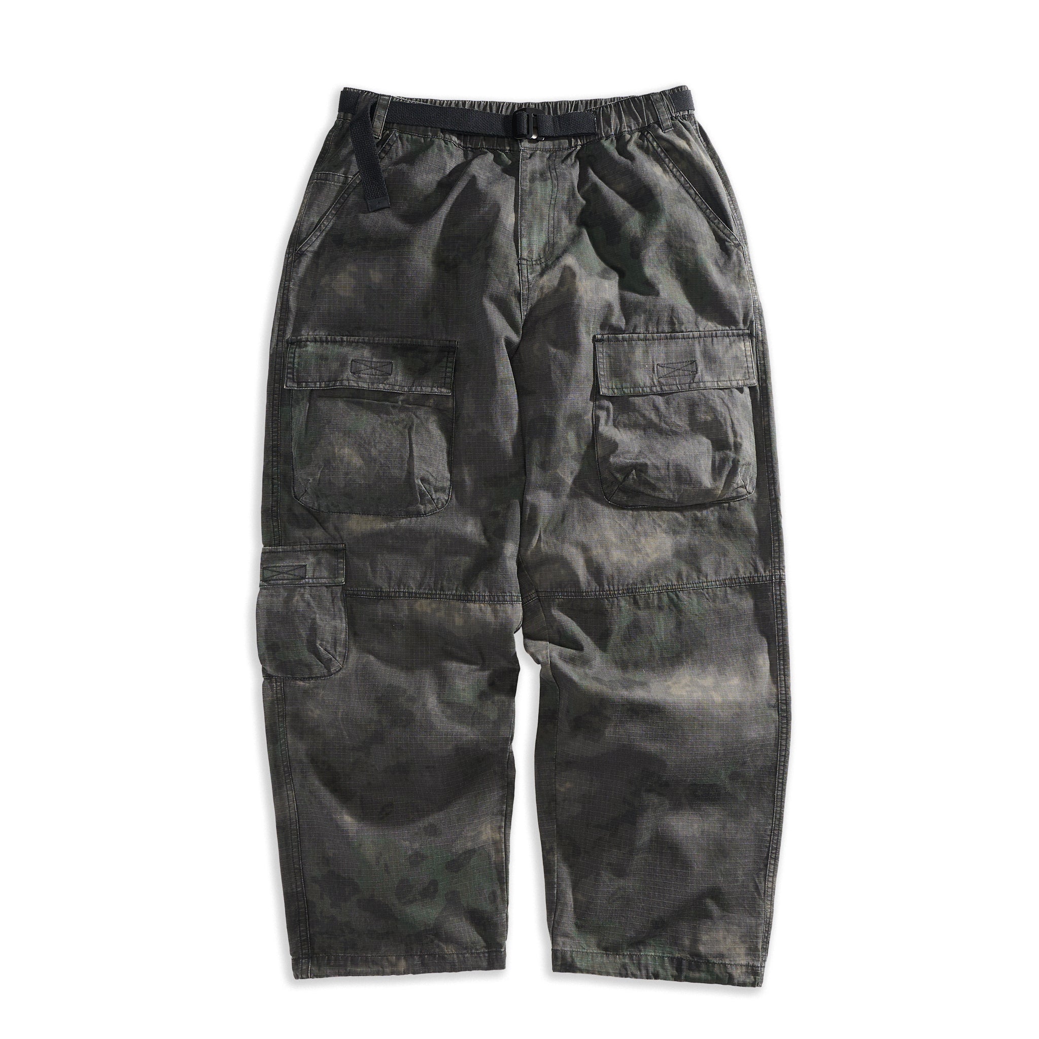 Washed Ripstop Military Cargos Black