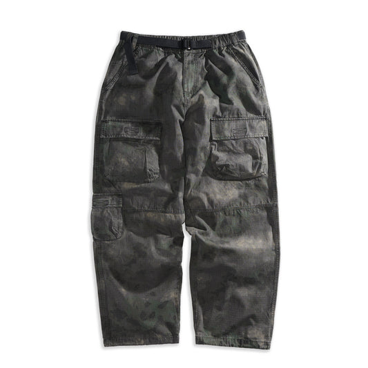 Washed Ripstop Military Cargos Black